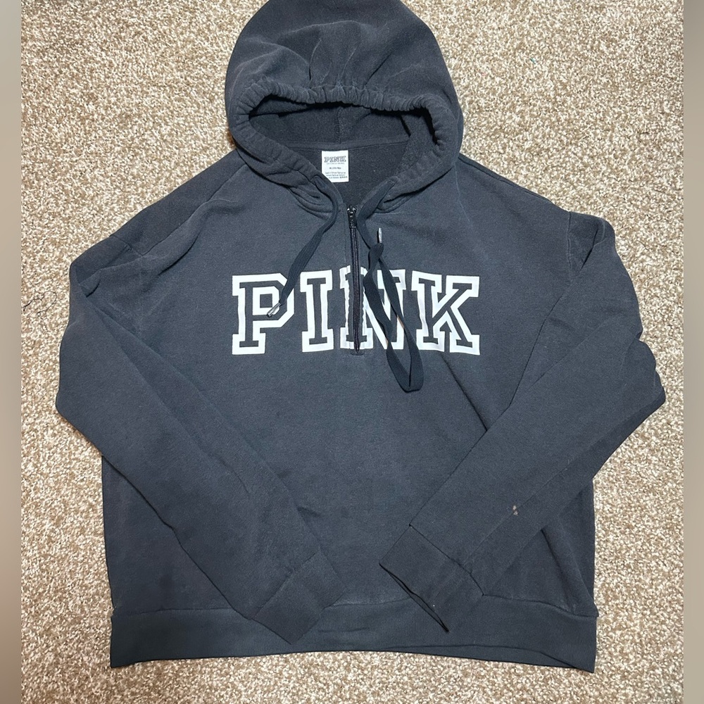 PINK black quarter zip up